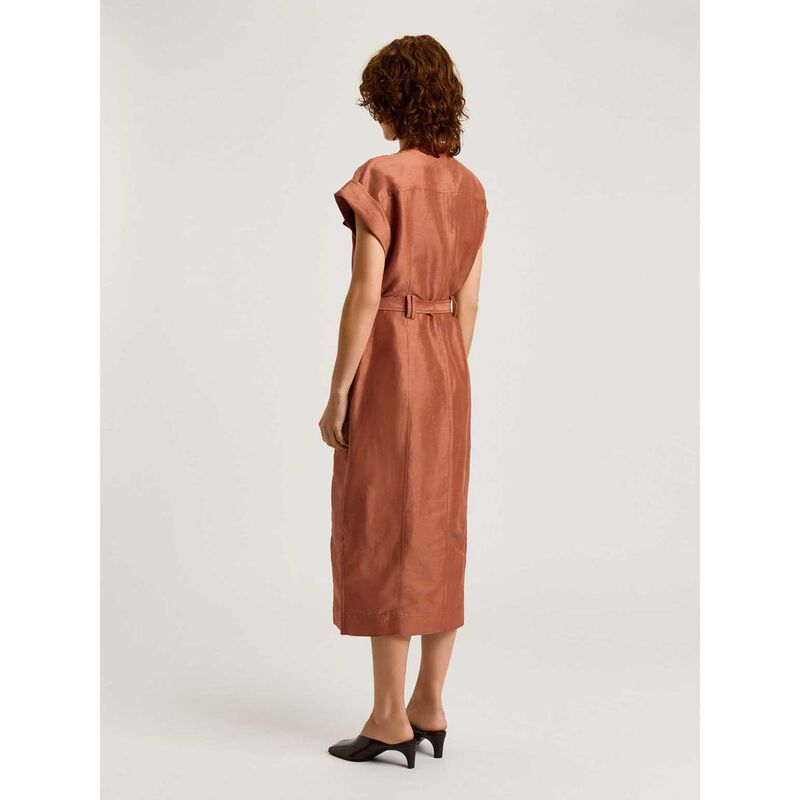Veronika Maine Linen Viscose Blend Utility Midi Dress image number 1